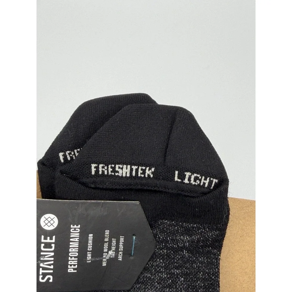 Stance Light Wool Tab Performance Socks Black Womens Medium A248A24LIG NWT